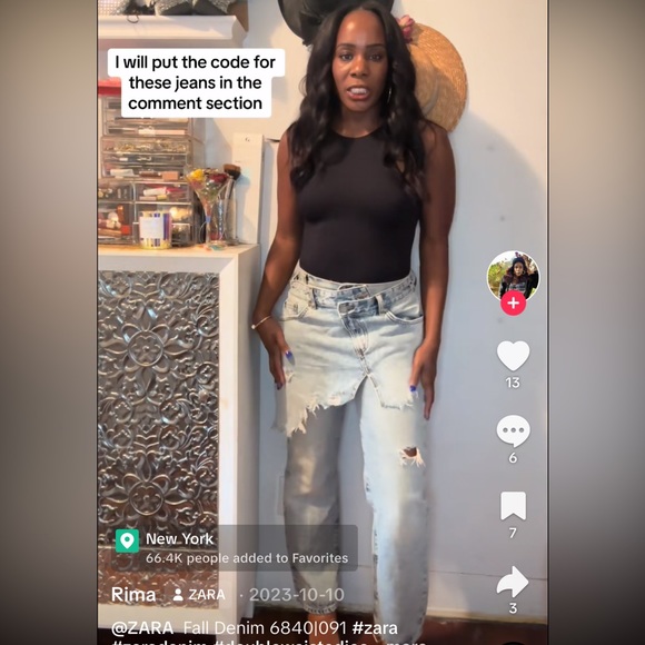 ZARA MID-RISE ZW STRAIGHT LEG JEANS 6840/091 348017 - Picture 5 of 6